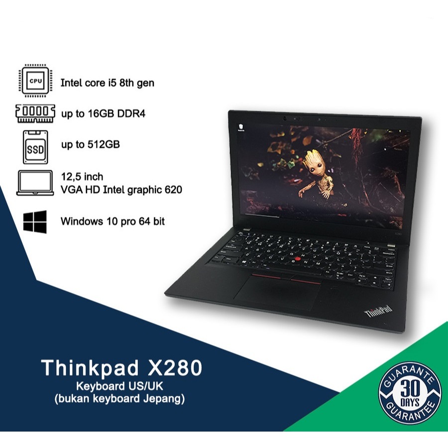 Lenovo Thinkpad X280 Touchscreen i5 Gen8 RAM 16GB - 512GB Ultrabook