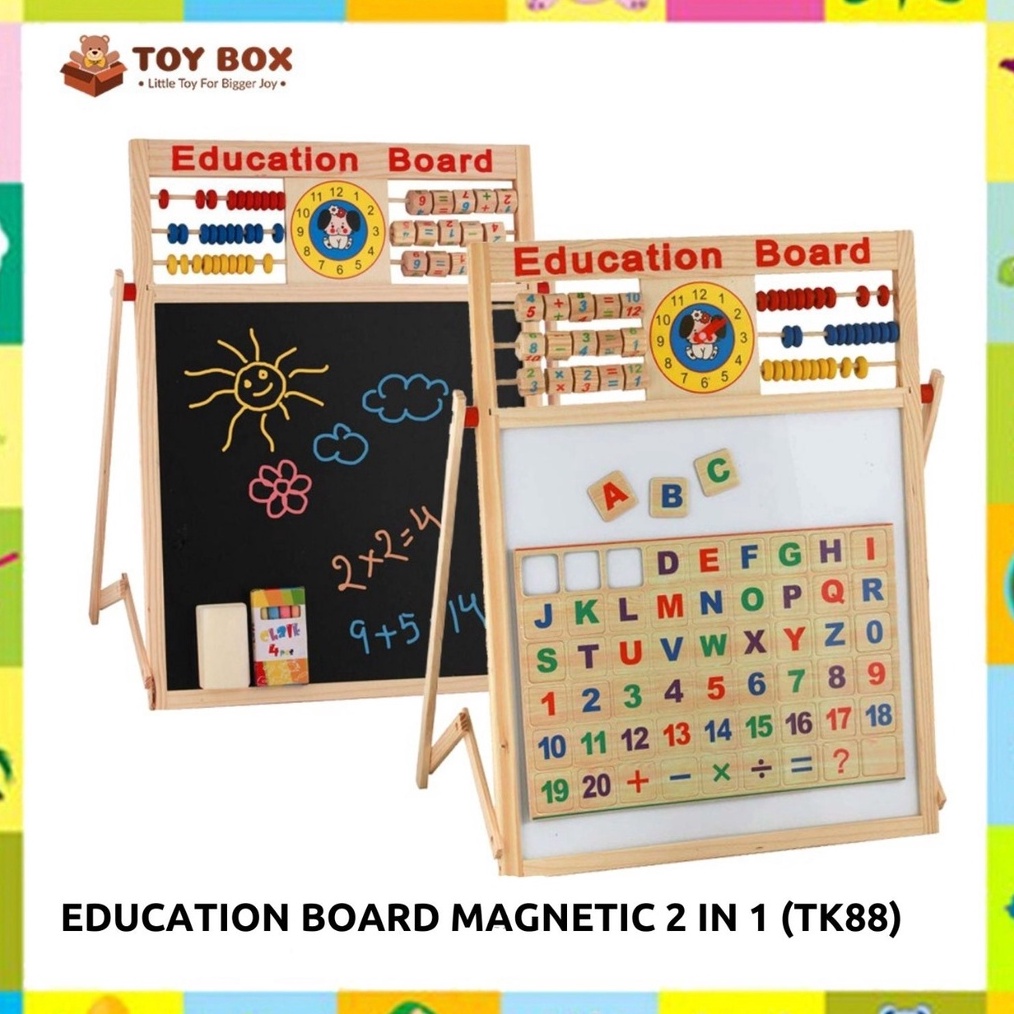 

KODE O1Z2 Mainan Uk Small 2in1 Education Board Black dan Whiteboard Papan Tulis Belajar Menggambar Berhitung Anak Dengan Sempoa Berhitung TK88 Model Berdiri KecilPapan Tulis Magnet Puzzle Magnet Puzzle
