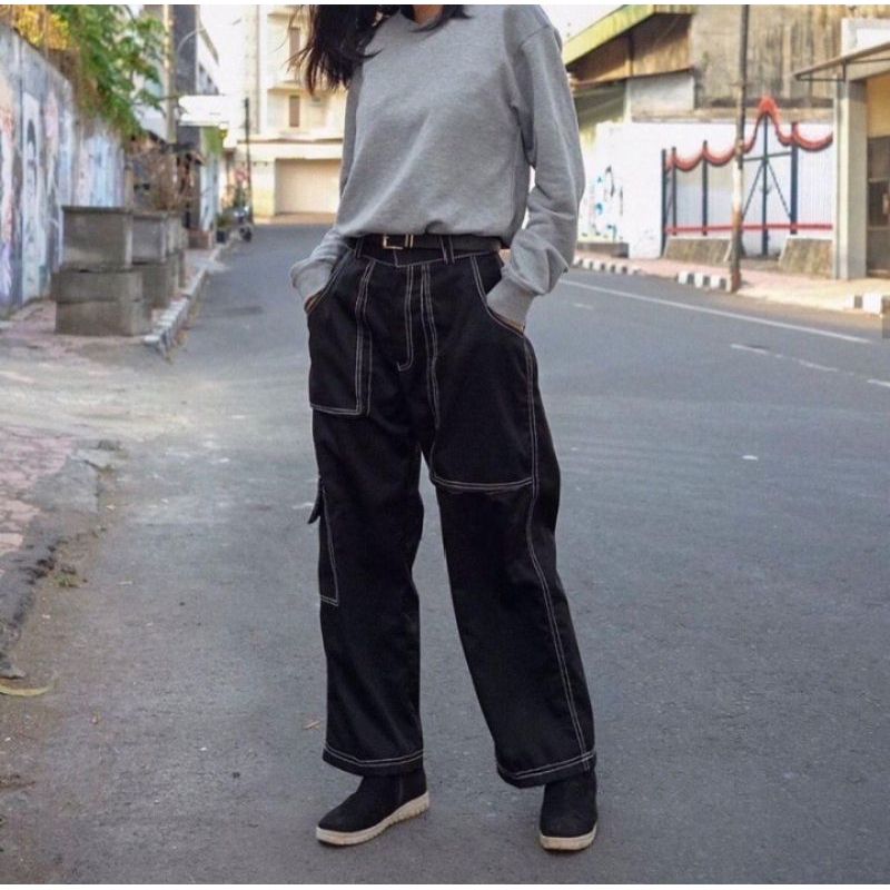 Amber Chino Pants Celana Korea Wanita / Baggy Kulot/AmberPhants