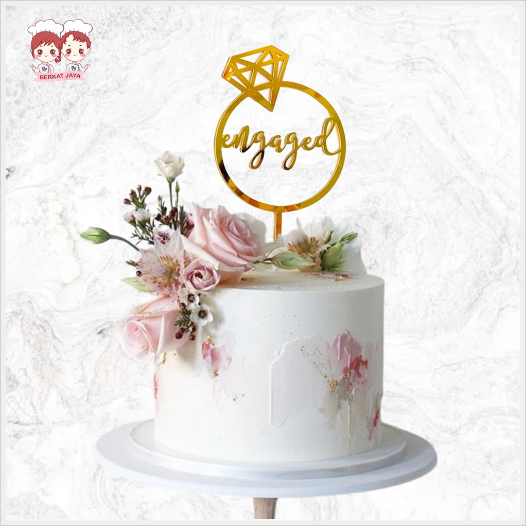TOPPER KUE LAMARAN TOPPER ENGAGEMENT TOPPER WEDDING