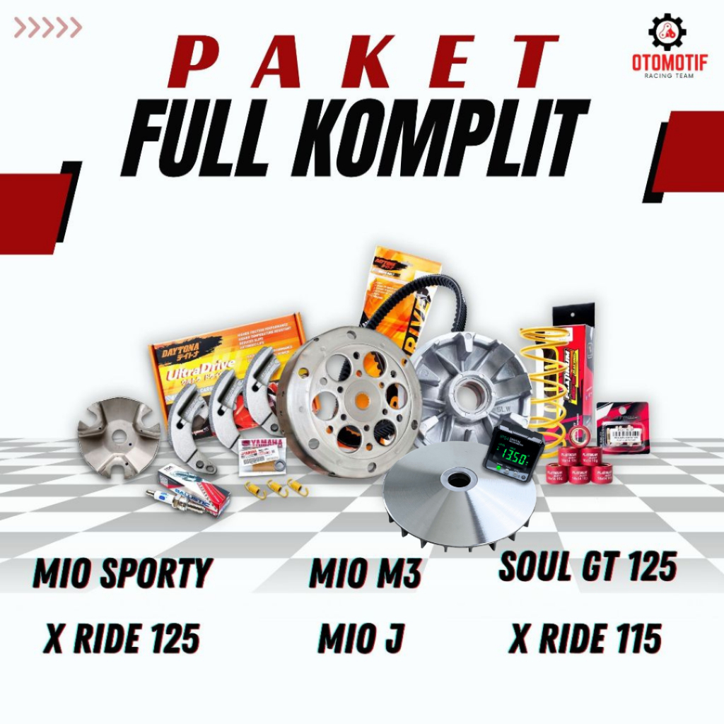PAKET KOMPLIT FULL KIRIAN CVT MIO M3 FINO 125 X RIDE 125 FULL UPGRADE CVT YAMAHA RACING INDONESIA