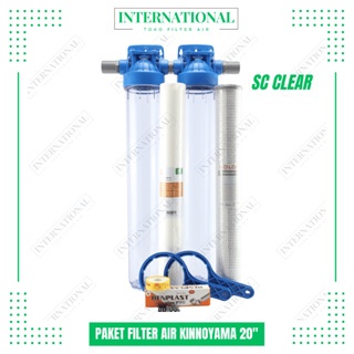 Paket Filter Air Toren 2 tahap SC 20 inch / Penjernih Air Sumur Bor Keruh Bau