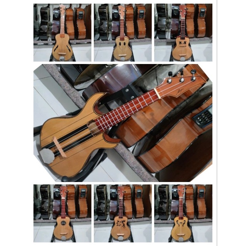 KODE M62P cod ukulele kulele cak cuk kentrung senar 3 dan 4 lubang biola bundar burung tipis pare ma