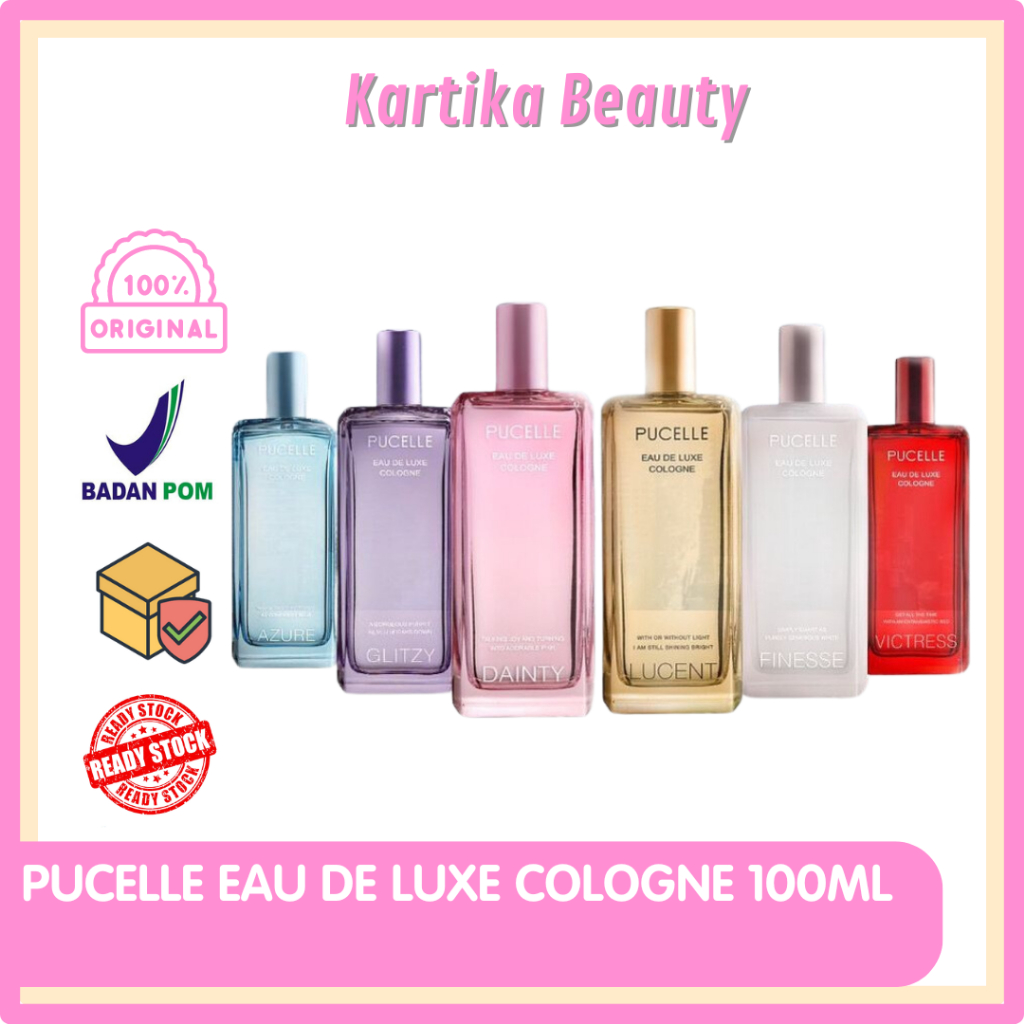 PUCELLE EAU DE LUXE COLOGNE 100 ML BOTOL KACA BELING PARFUM TAHAN LAMA PUCEL KOLON SPRAY PUSEL MINYA