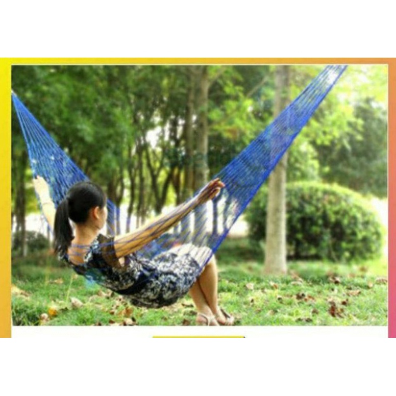HAMMOCK ayunan jaring gantung taman bahan tambang PE 3mmcocok untuk dewas dan anak anak ART T4D5
