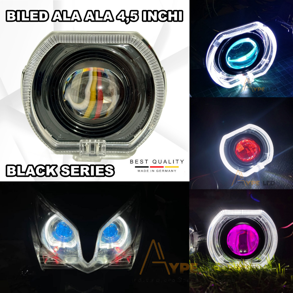 Biled Projie ALA ALA 4,5 inchi Black series 30 WATT Laser cut off Jauh dekat Piw piw Alumunium Unive