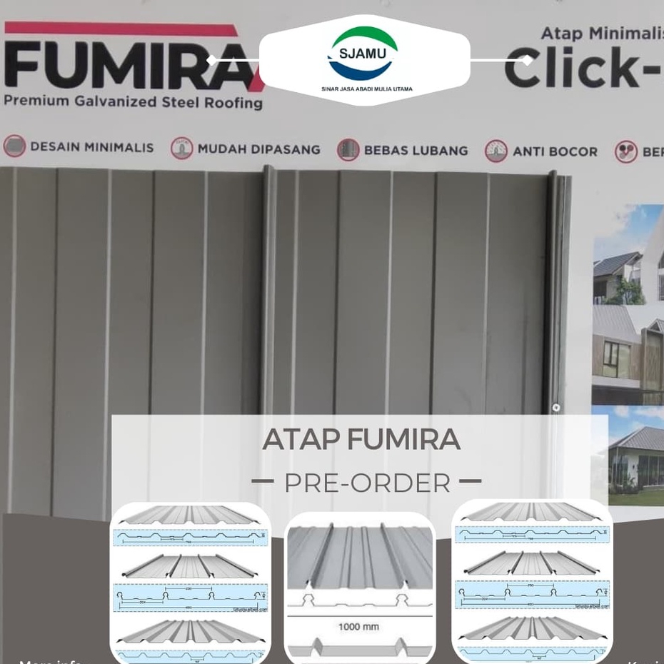 Atap Fumira click-330 |Atap Minimalis Anti Bocor