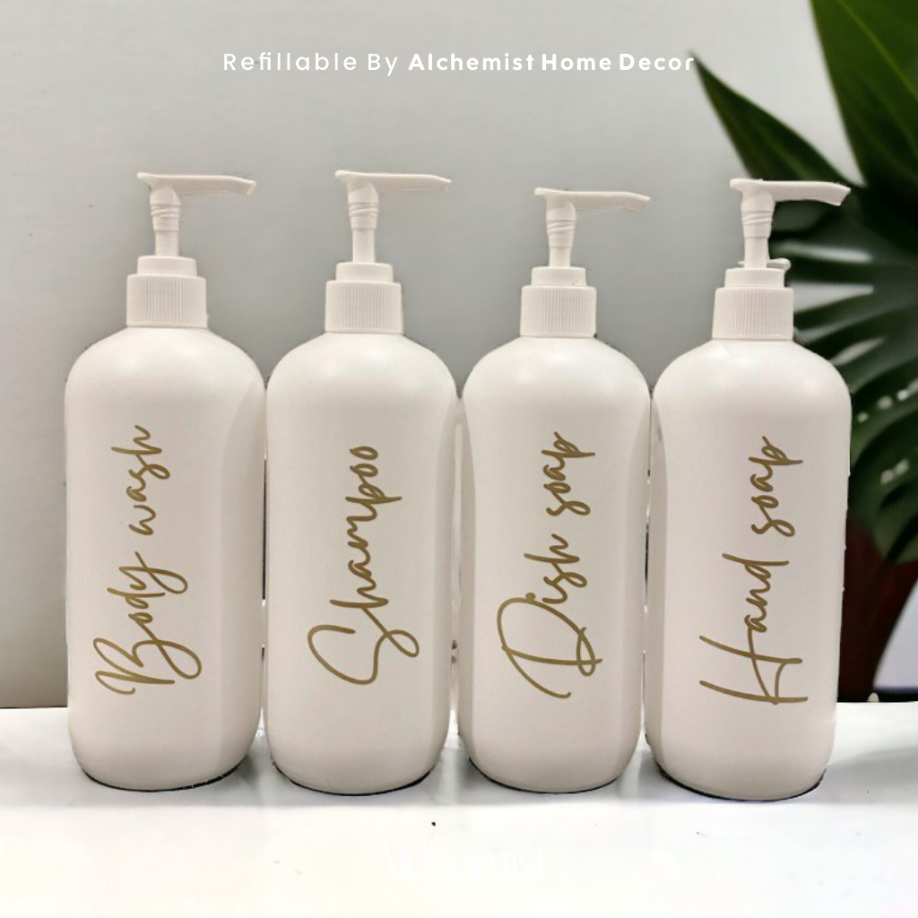 BOTOL REFIL SABUN CAIR 500ML (WARNA PUTIH) BOTOL SABUN AESTHETIC DESIGN FREE AESTHETIC DESIGN FREE S