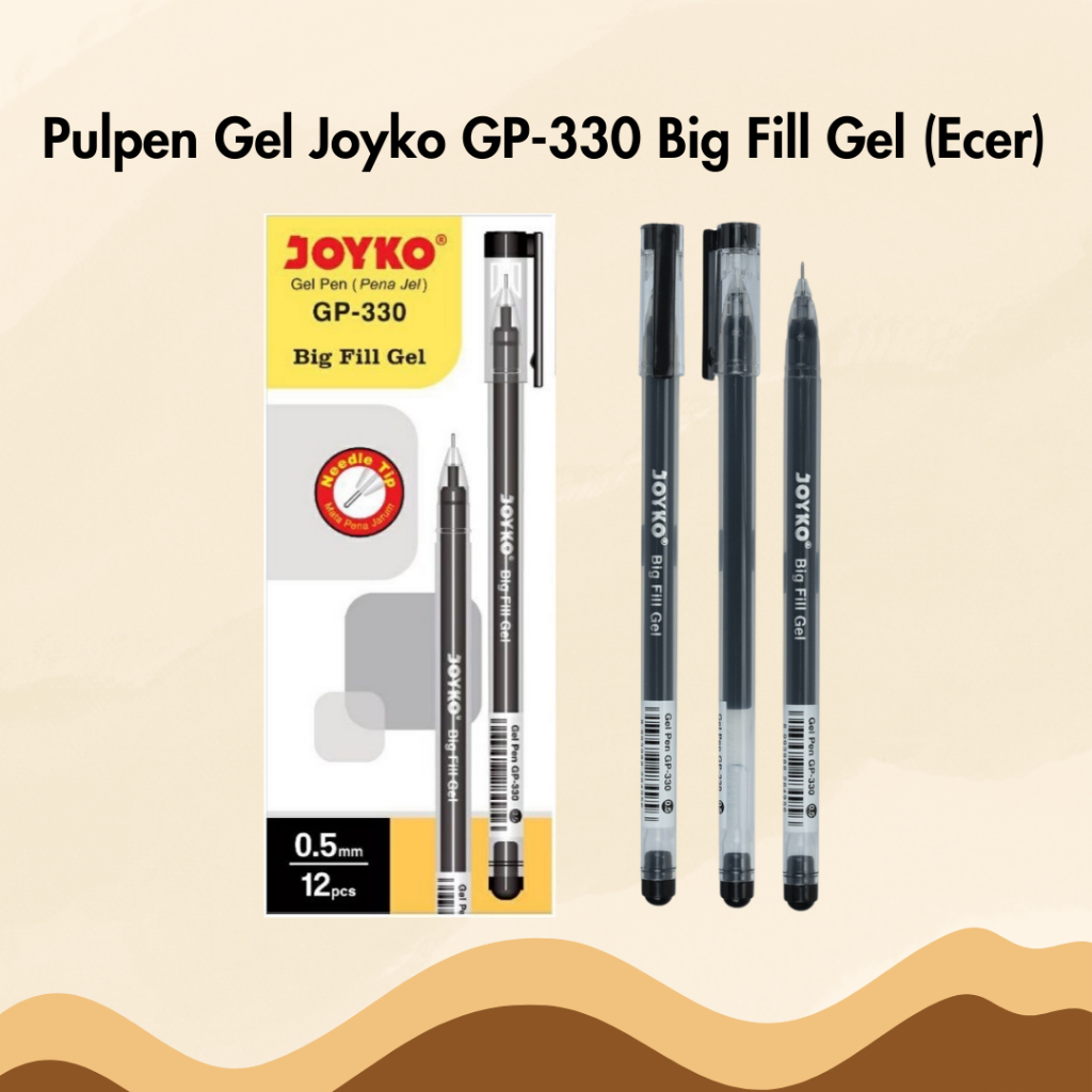 

Pulpen Gel Joyko GP-330 Big Fill Gel 0.5 mm Per Pcs Satuan Bolpen Bolpoin Ballpoint Pena Pen