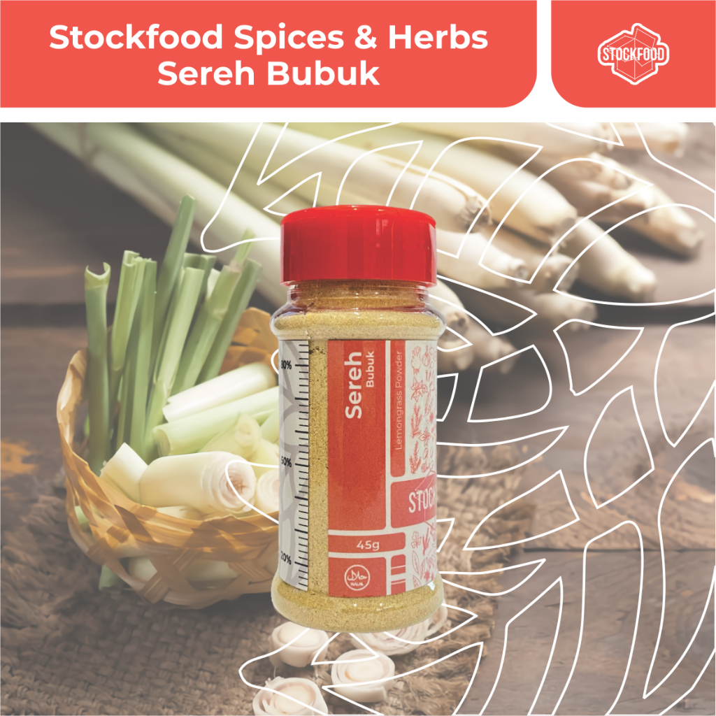 

Sereh Bubuk / Lemongrass Powder - Stockfood Spices & Herbs Bottle Pack (netto : 45 g)