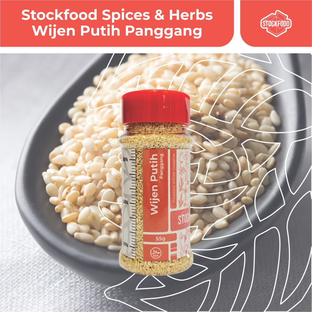 

Wijen Putih Panggang / Roasted White Sesame - Stockfood Spices & Herbs Bottle Pack (netto:55g)