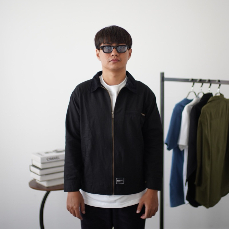 Work jacket canvas - Reactive black work jaket canvas