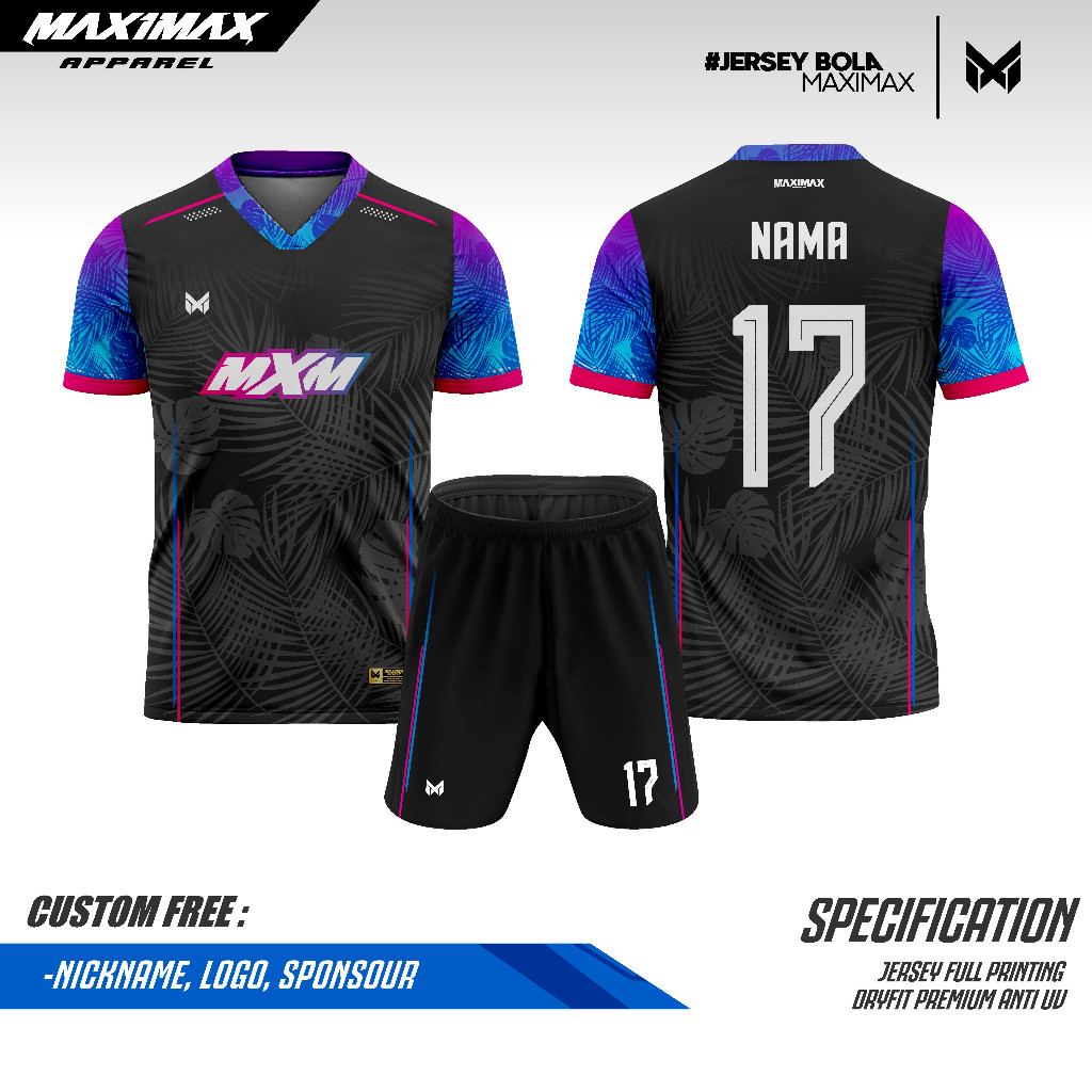 JERSEY FUTSAL CUSTOM | Jersey Dark Palm | Jersey Futsal Premium - Maximax Apparel