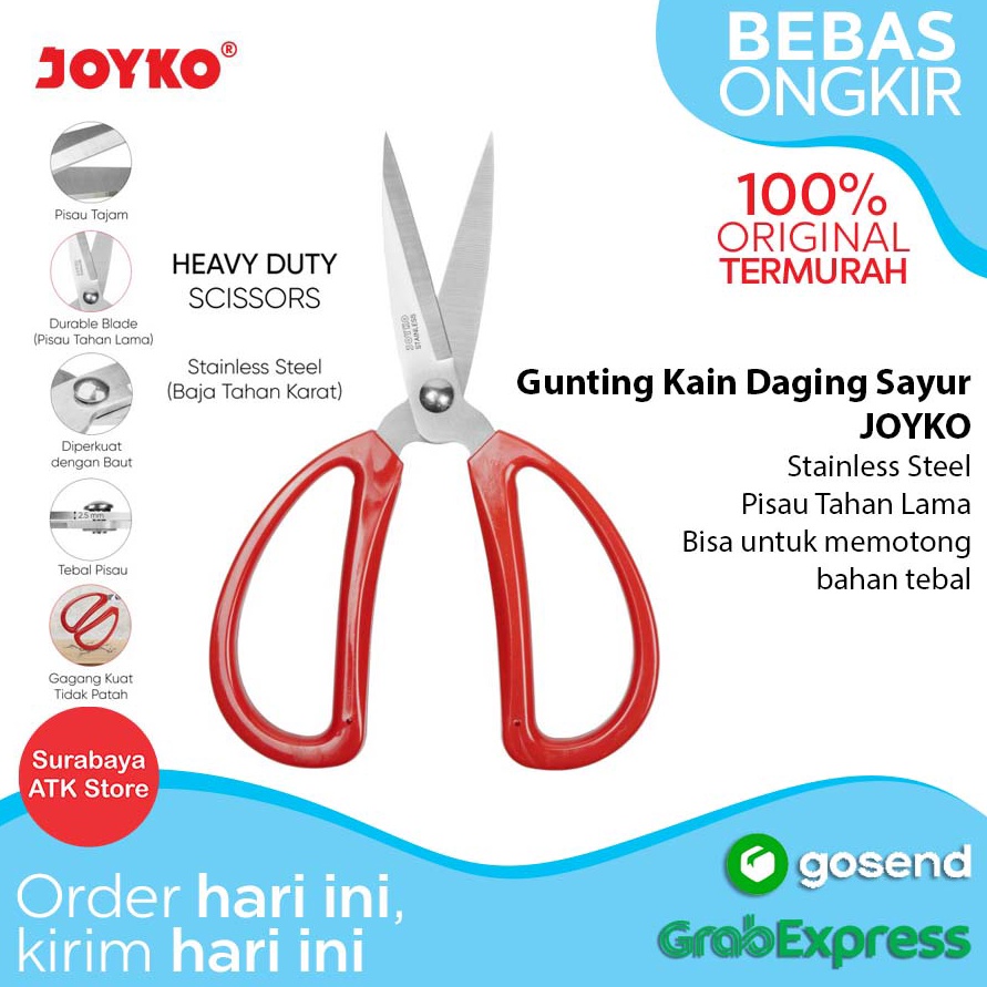 

ART T6H Gunting Joyko SC14 Scissors Gunting Daging Kain Sayur Stainless Steel