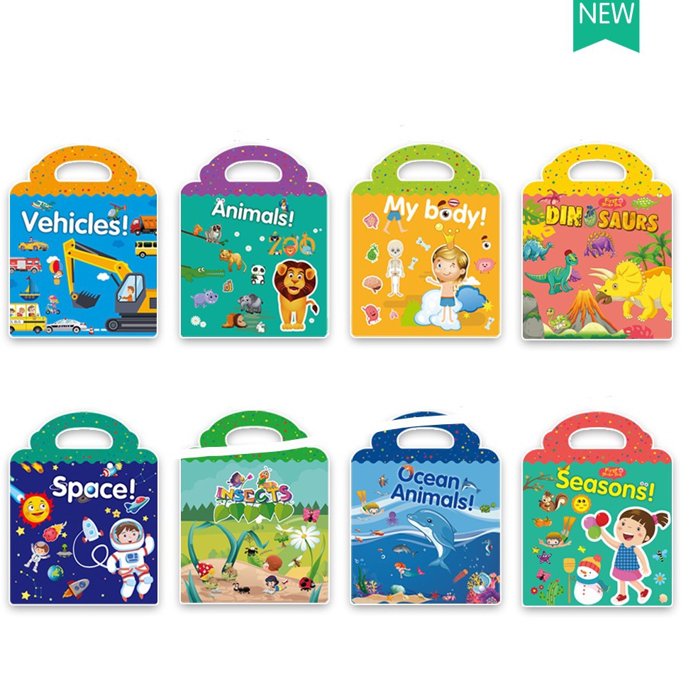 

ART Q5J sticker book reuseable buku sticker anak bisa ditempel berulang kali buku keterampilan kreativitas anak