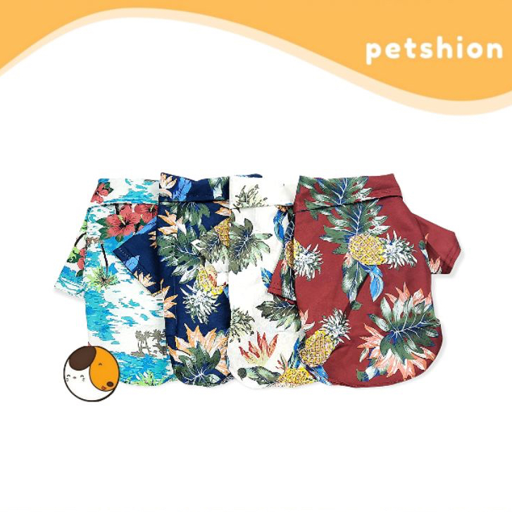 PETSHION | baju kaos kemeja anjing kucing hawaii