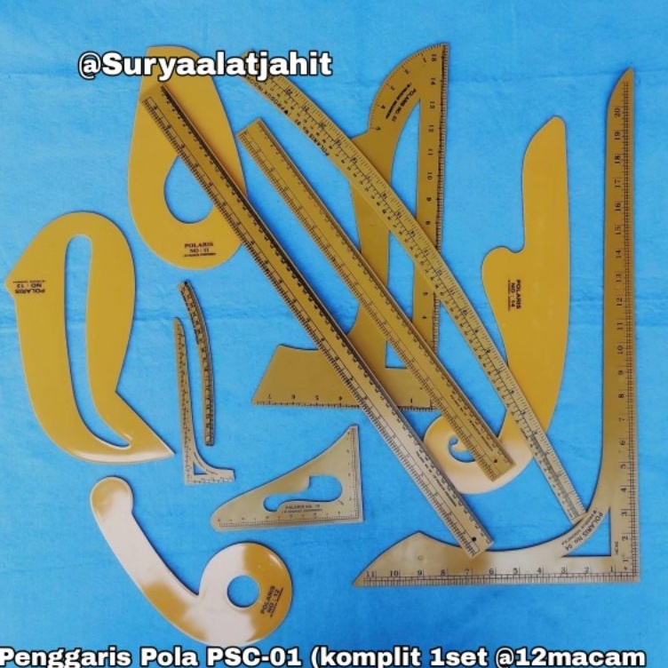 

ART Y27D Penggaris PSC1 1set12macam rp61set