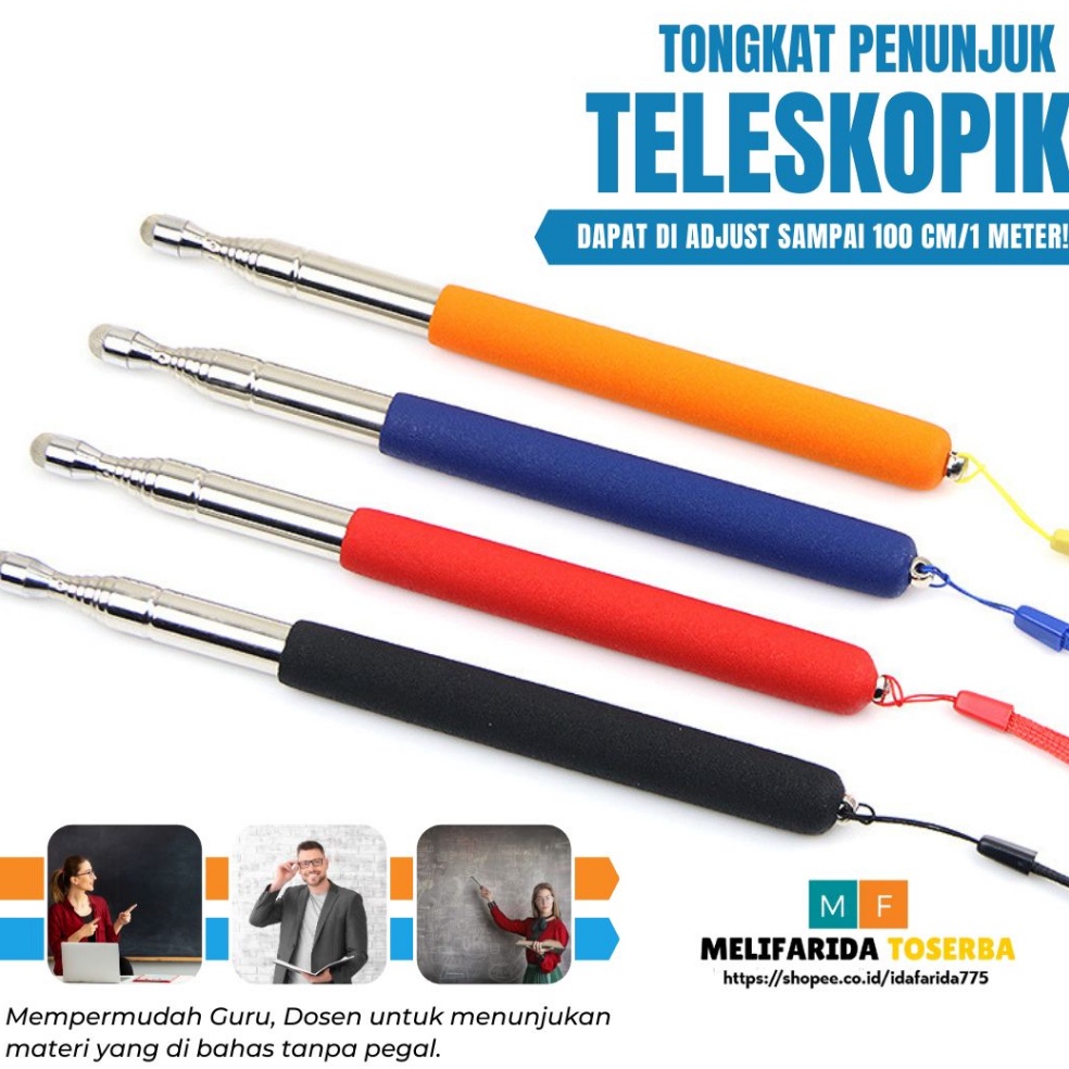 

ART L52K Tongkat Penunjuk Pointer Papan Tulis Teleskopik Stainless Steel Guru