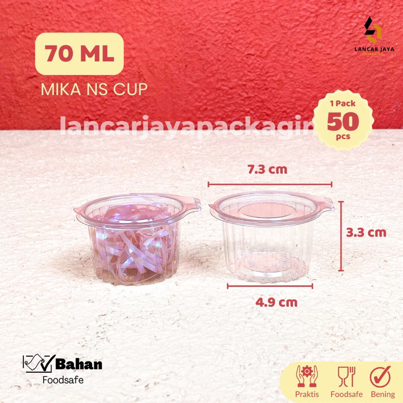 Cup Jelly Agar Mika Sambal Sauce  Pudding Belimbing Tutup Sambung NS 70ml