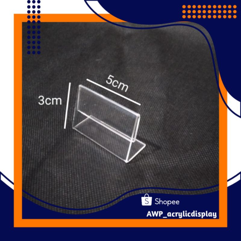 

Akrilik tent card / price tag /label harga / label produk 5×3 cm