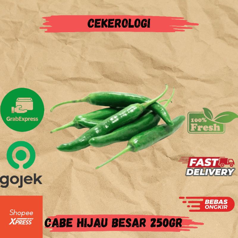 

Cabe Hijau Besar 250gr / Cabe Hijau Besar / Cabe Hijau Besar Fresh Berkualitas / JABODETABEK / Cabai / Cabe / Sayur Segar / Sayuran / Sayur