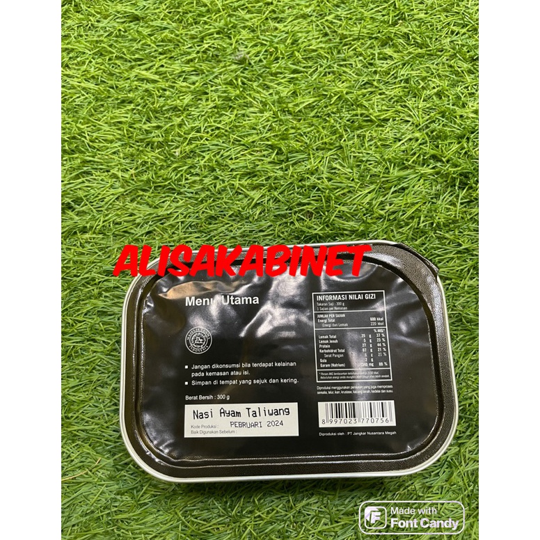 

Clearance sale Ransum Nasi Naraga Jatah TNI Ecer 1 Nasi exp 31 JANUARI 225