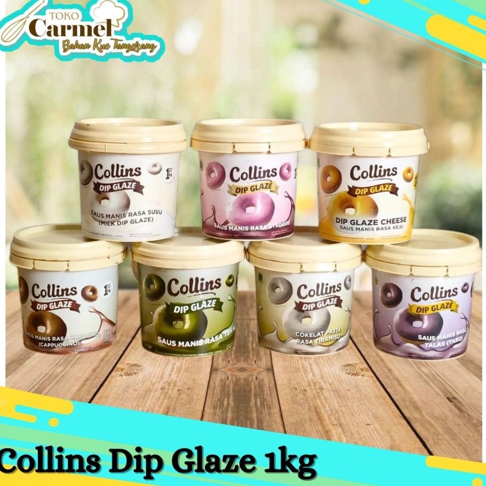 

New Collection Collins Dip Glaze 1kg Dipping Coklat HALAL Topping Donat Pisang Nuget