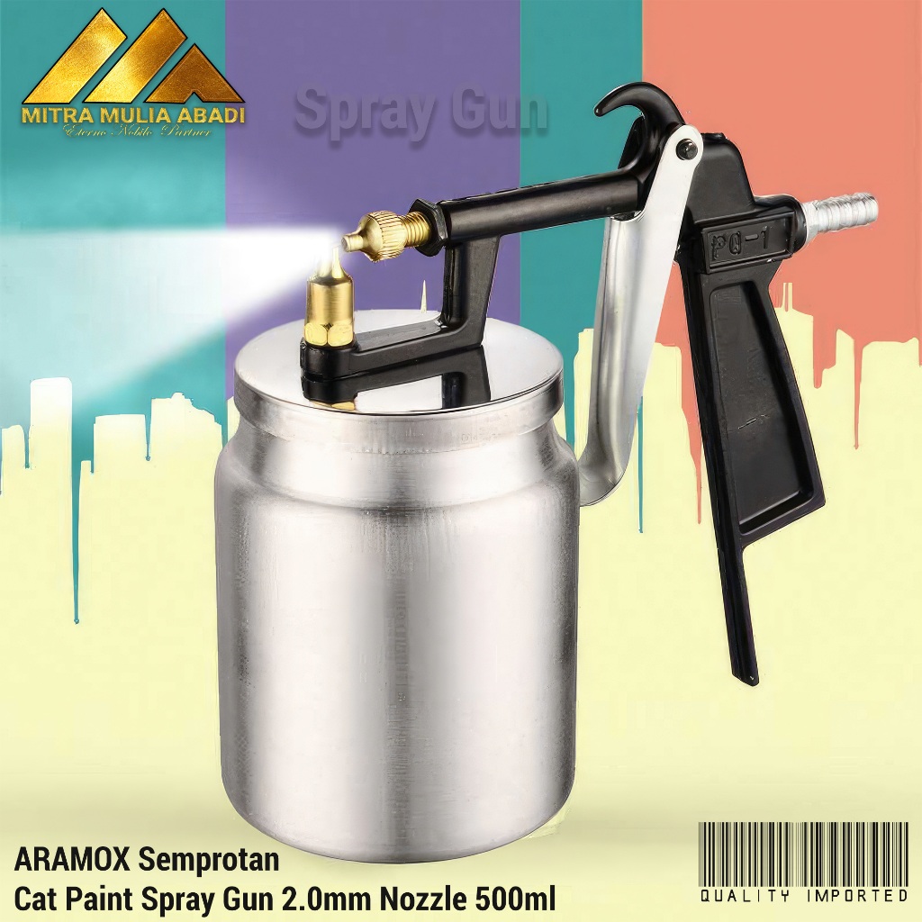 Spray Gun 2.0mm ARAMOX Semprotan Cat Paint Spray Gun 2.0mm Nozzle 500ml