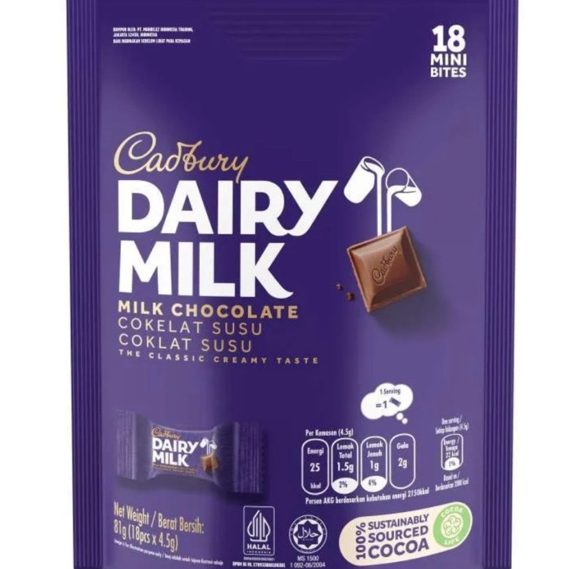 

Langsung pesan Cadbury Dairy Milk Chocolate Bites 81 gr