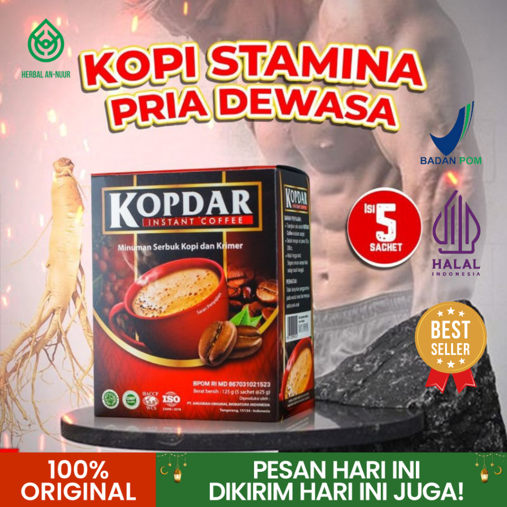 KOPI KOPDAR ORIGINAL 1 BOX ISI 5 SACHET / KOPI STAMINA PRIA DEWASA