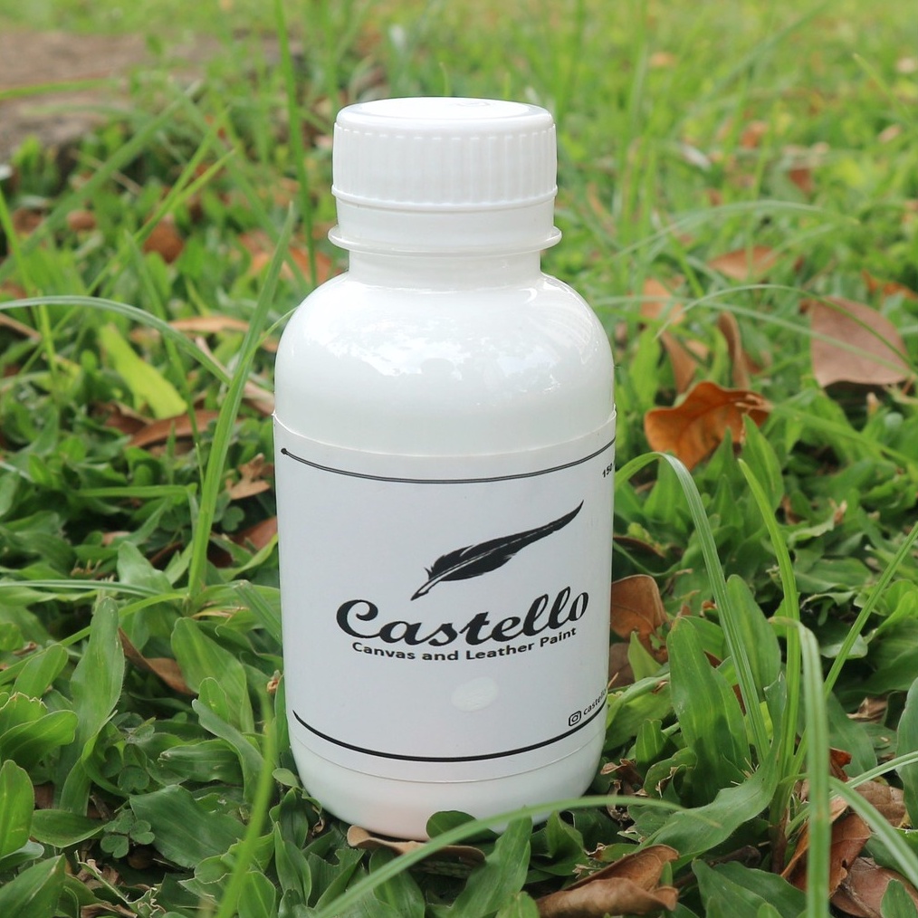 

KODE E2D2 Cat Castello Sepatu dan Tas Putih Khusus Kulit Kanvas