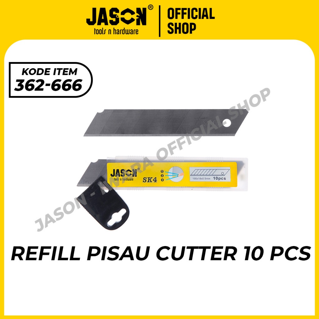 

JASON REFILL PISAU CUTTER 10 PCS 18 MM / REFILL CUTTER / REFILL KATER | 362-666