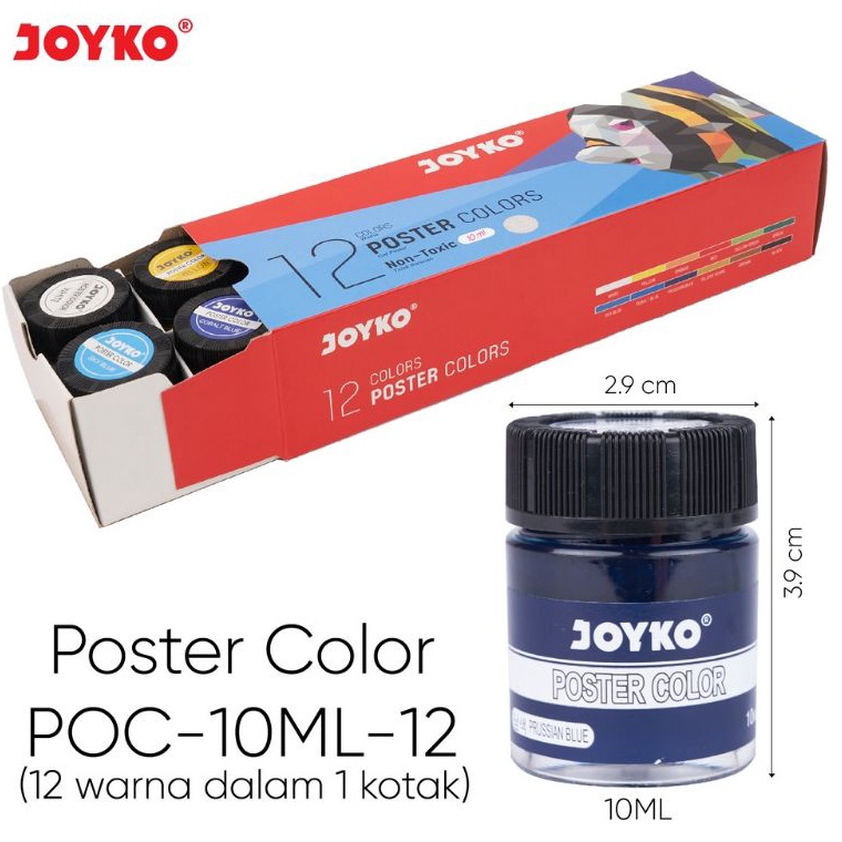 

KODE P3I8 Cat Poster 12 warna Joyko Poster Colors POC1ML12