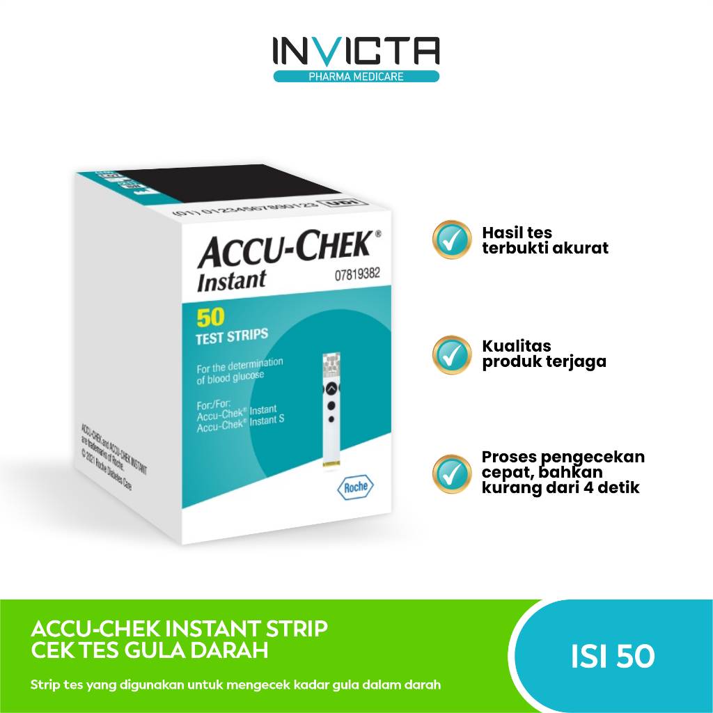 Accu-Chek Instant Strip Cek Tes Gula Darah - Isi 50