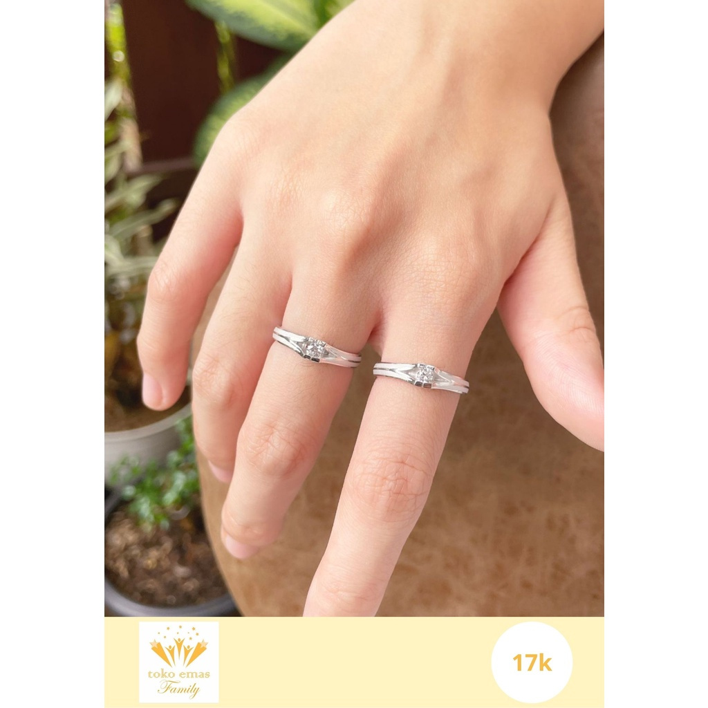 Cincin Emas Kadar 750 (17K) Couple / Wedding Ring Berat 1 - 4 Gram an (HARGA SATUAN)