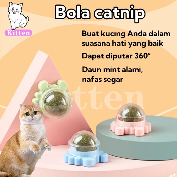 Mainan Bola Catnip Kepiting Catnip Dot Kucing Terpasang Di Dinding Bentuk Kepiting Permen Dijilat ol