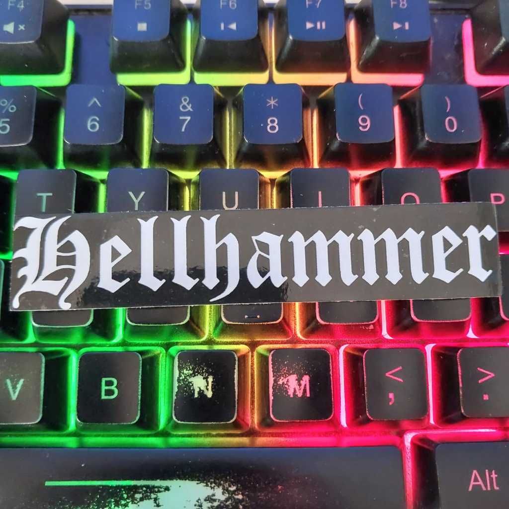 

Stiker Hellhammer - Sticker Logo Band Black Metal - Stiker Cutting