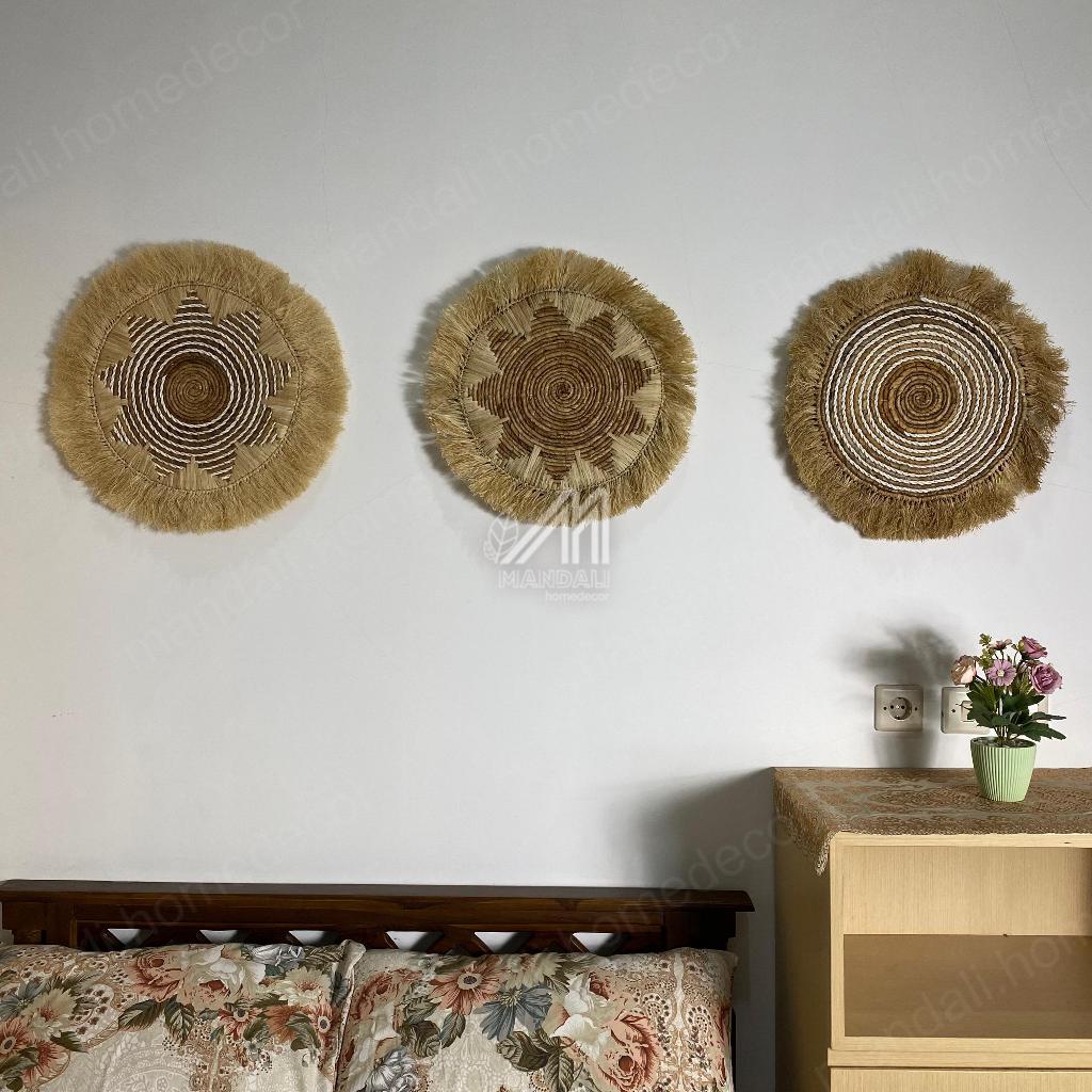 Hiasan Dinding Etnik Walldecor Anyaman Banana Kerajinan Anyaman Jogja