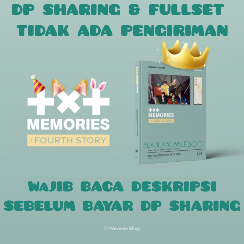 [ OPEN SHARING & D.P. PO FULLSET WAJIB BACA DESKRIPSI ] TXT MEMORIES FOURTH STORY DIGITAL CODE & DVD