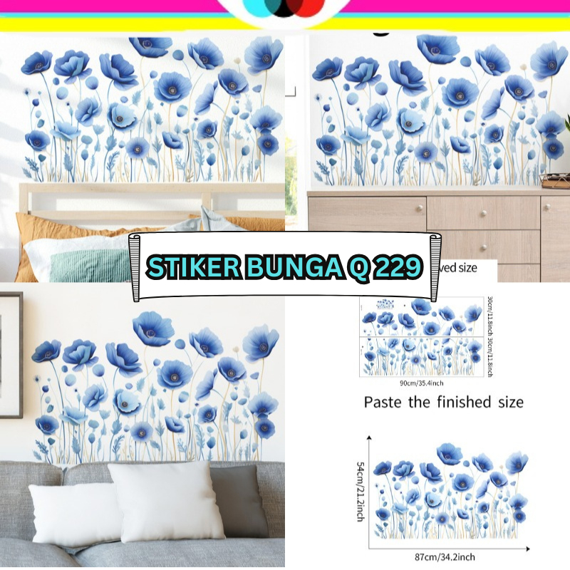 Wall Wallsticker Stiker Sticker Dinding Tembok Motif Pagar List Lis Border Bunga Pink Q 229 Lucu Hia