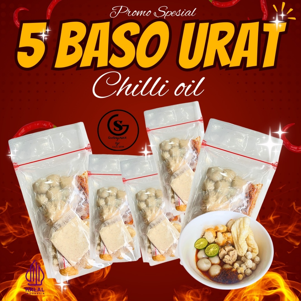 

PAKET HEMAT 5 BUNGKUS BOCIRAT BASO URAT JUMBO KUAH CHILLI OIL HOTPOT INSTAN Food