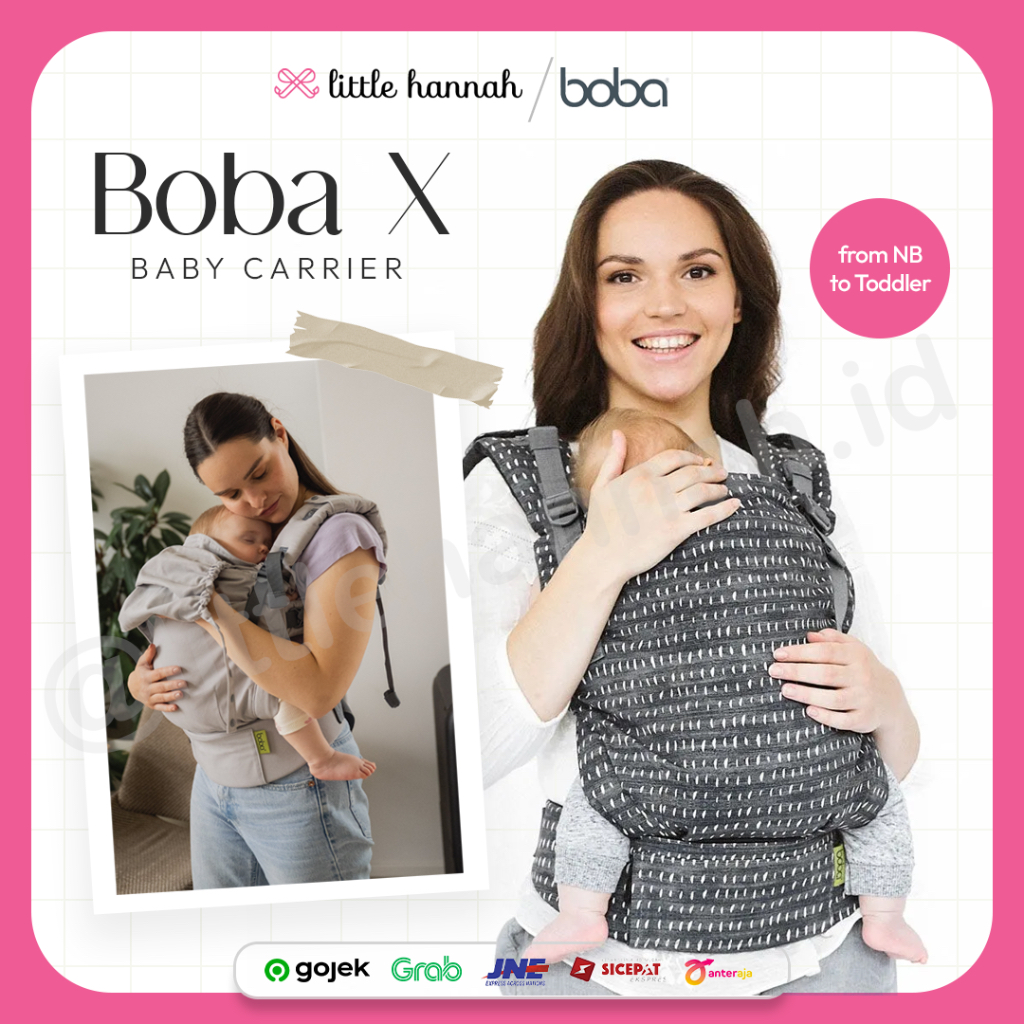 BOBA X Baby Carrier Solid & Pattern / Gendongan BOBA Carrier / Gendongan Bayi