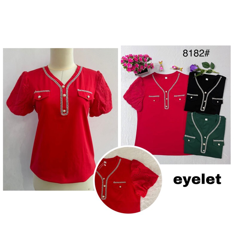 Blouse korea kancing mutiara