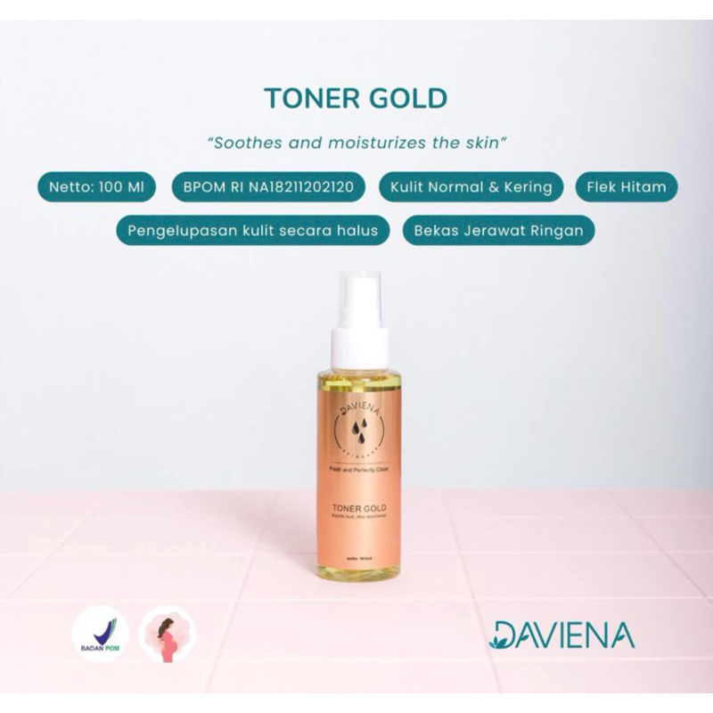 ECER TONER GOLD SERIES BY DAVIENA SKINCARE ORIGINAL OFFICIAL STORE JAKARTA DEPOK