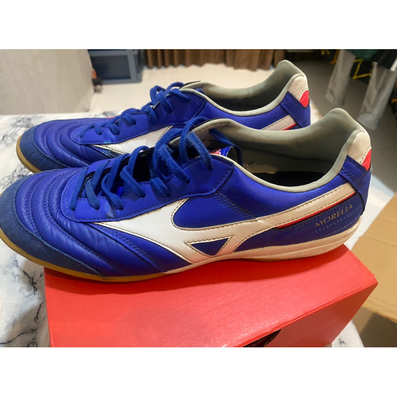 sepatu futsal mizuno morelia in blue white