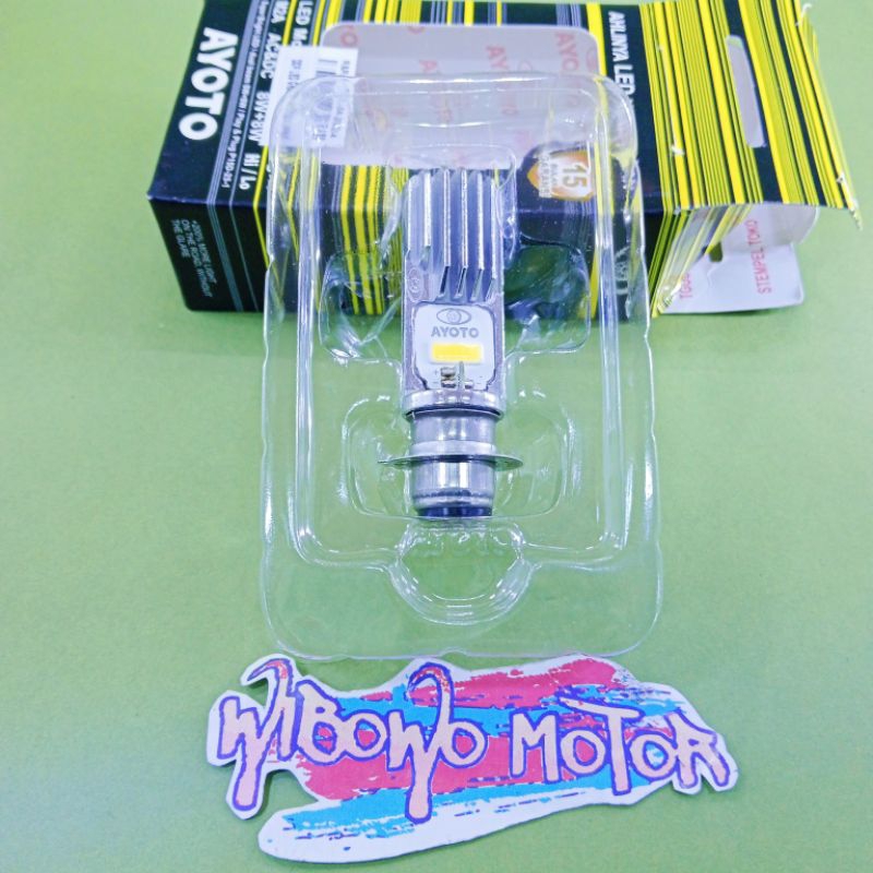 LAMPU MOTOR LED DEPAN PUTIH M2B AYOTO  KAKI 1 DOP Bolam BOHLAM MURAH GRAND BEAT VARIO BEBEK