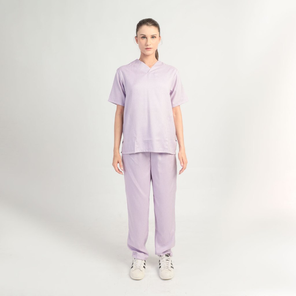 Baju Scrub/ Baju Jaga OKA Perawat/Dokter / Medical Scrubs - Classic Collection LILAC