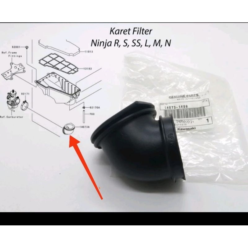 karet filter karbu ninja r ss original