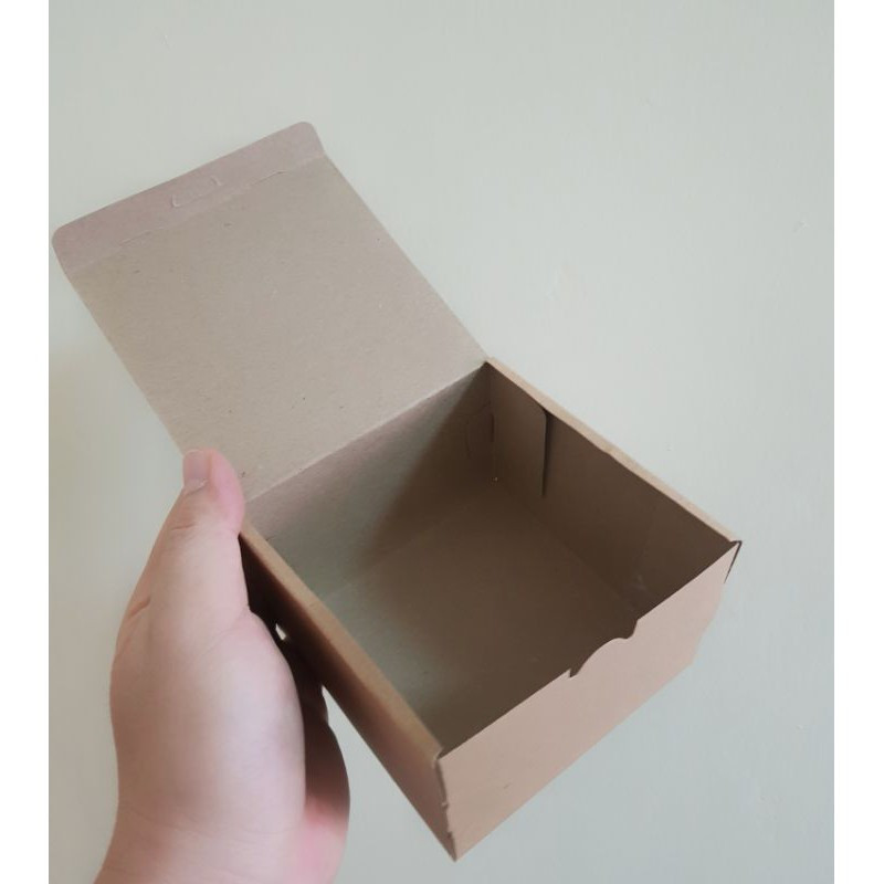 

( 10 pcs ) Dus Kotak Polos Coklat Box Packaging Kue Cookies Sotfbox Hampers Ukuran 10x10x6 cm