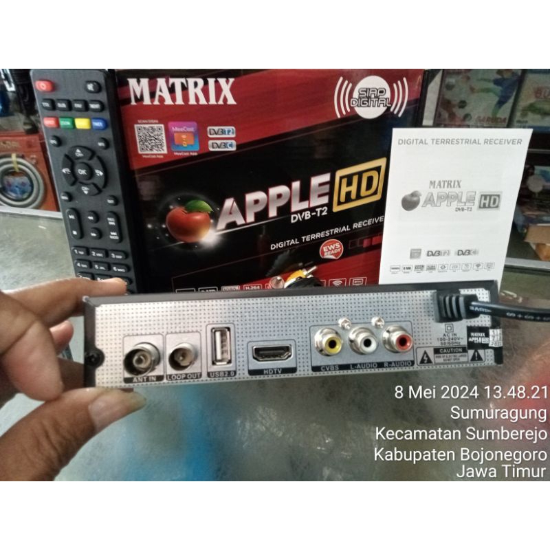 ASLI Set Top Box Matrix Apple merah HD  tv Analog jadi Digital